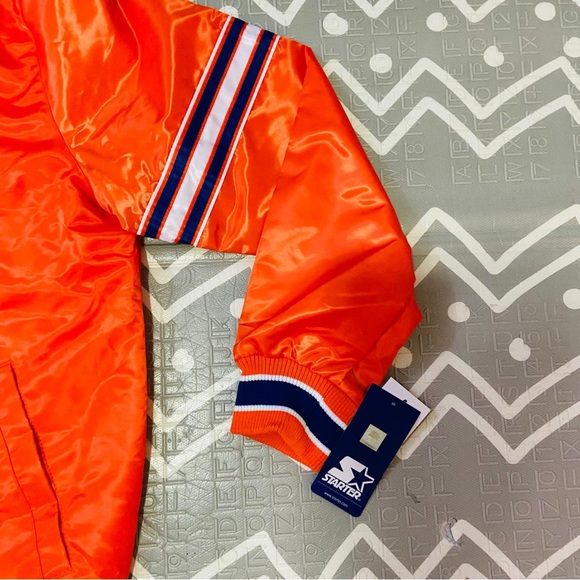 Vintage retro starter New York Mets orange varsity bomber jacket - Picture 2 of 11